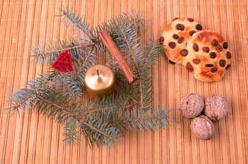 Christmas concept on wooden background