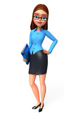 Fototapeta premium Office girl with office file