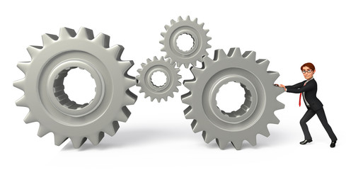 Plumber man with gears