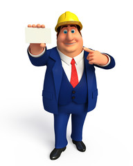 Young Business man with visiting card