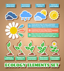 Green eco infographic elements