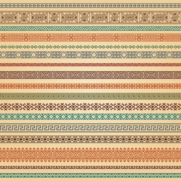 Naklejki Border decoration elements patterns in different colors.