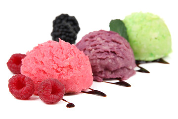 Delicious ice cream isolated on white