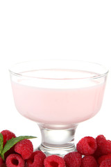 Delicious yogurt with berries isolated on white