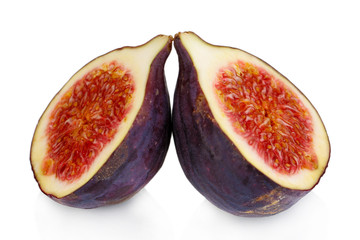 Ripe figs isolated on white
