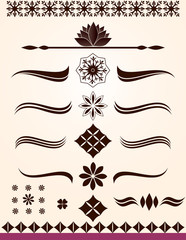 Text dividers and borders with ornate decorations