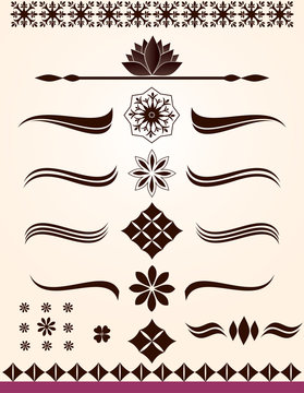 Text dividers and borders with ornate decorations