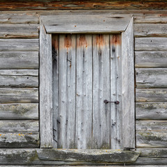 Closed window in an old building