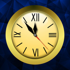 round clock on a bright abstract background