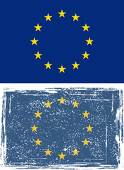 European Union grunge flag. Vector