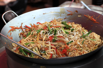 Preparation of spicy thai noodles