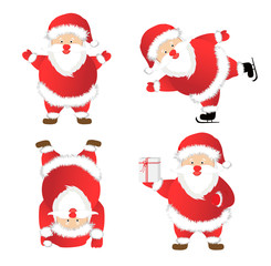 Set of Santa Claus. vector illustration.