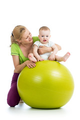 gymnastics for baby with fitness ball