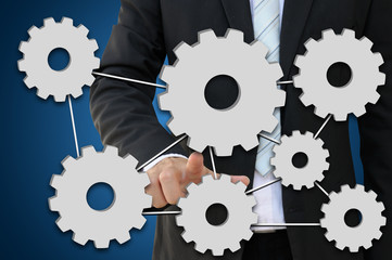 Working system by gear of business concept