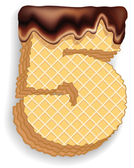 Number 5 consisting of wafers with chocolate cream