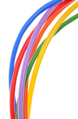 Colored cables used in electrical and computer networks 