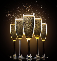 Glasses of champagne