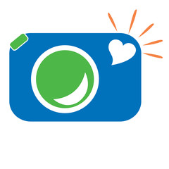 Blue Compact Camera Icon Logo