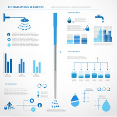 Water infographics. Information Graphics. Vector illustration