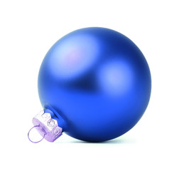beautiful blue Christmas ball isolated on white