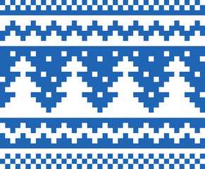 Seamless winter pattern (blue)