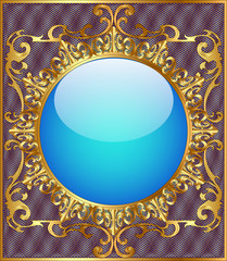 round background frame with gold ornamentation