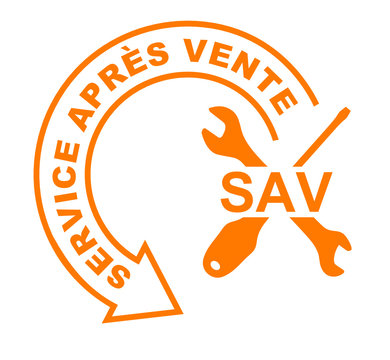 service apr&egrave;s vente fl&egrave;che orange