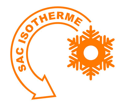 sac isotherme fl&egrave;che orange