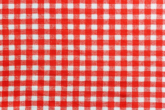 red and white linen tablecloth