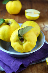 ripe quince in a bowl