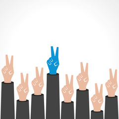creative victory hand background - vector illustration