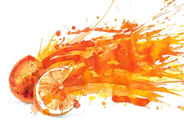 Crédence de cuisine en verre imprimé Peintures orange juice