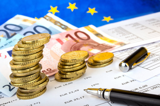 Rechnung Euro M&uuml;nzen und Scheine