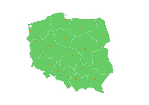 Fototapeta Administracyjna mapa województwa 