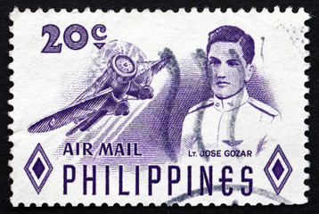 Postage stamp Philippines 1955 Lt. Jose Gozar, Aviator