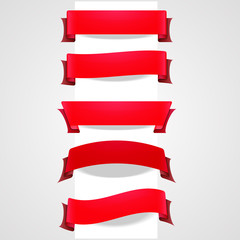 Collection of red tape banners for your design