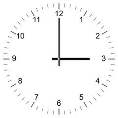 Fototapeta premium Clock Illustration 3:00