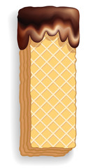 Letter I consisting of wafers with chocolate cream