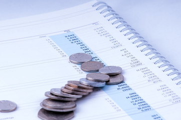 group cash flow statement with coins