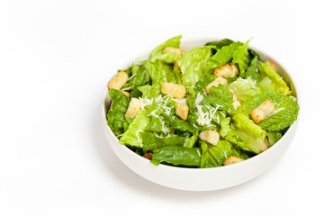 Caesar salad prepared on the classical recipe