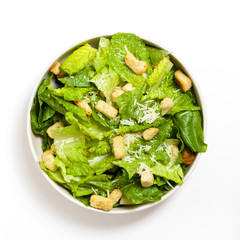 Caesar salad prepared on the classical recipe