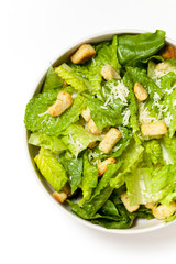 Caesar salad prepared on the classical recipe