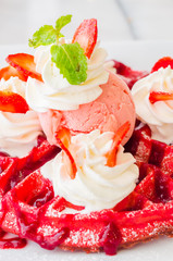 Strawberry waffle