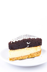 Obraz na płótnie Canvas Brownie cheese cake