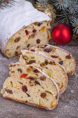 traditional homemade Christmas sweet bread with dried fruit