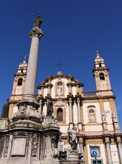 Fototapeta na wymiar Chisea di San Domenico, landmark cathedral in Palermo of Sicily, Italy