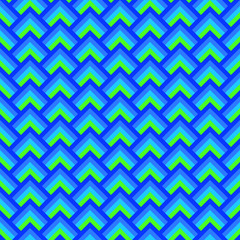 Geometric overlapped squares seamless pattern in blue, vector