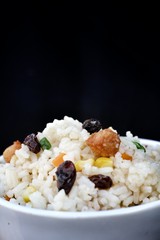 Fried rice with soy protein