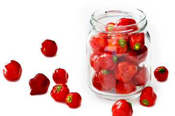 Fototapeta na wymiar Red hot dangerous pepper ; Habanero