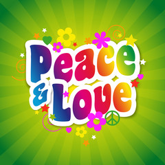 Peace an love (fond vert)